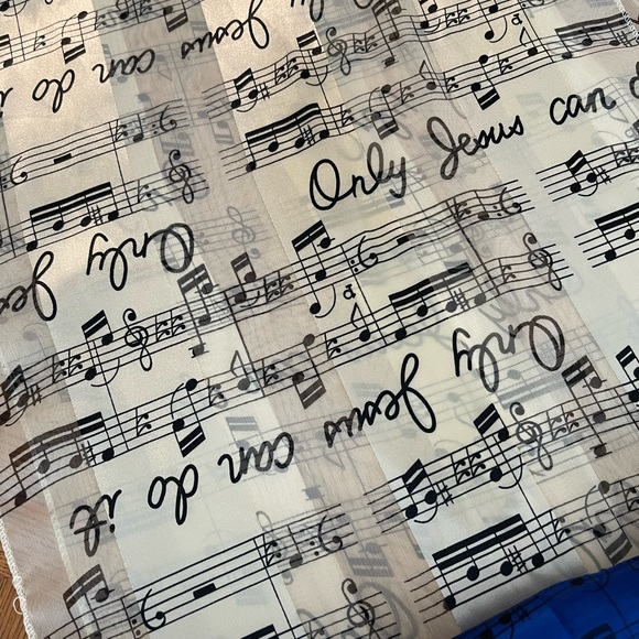 Scarf Scarves Music Notes Only Jesus Can Do It Set of 2 - Picture 4 of 7